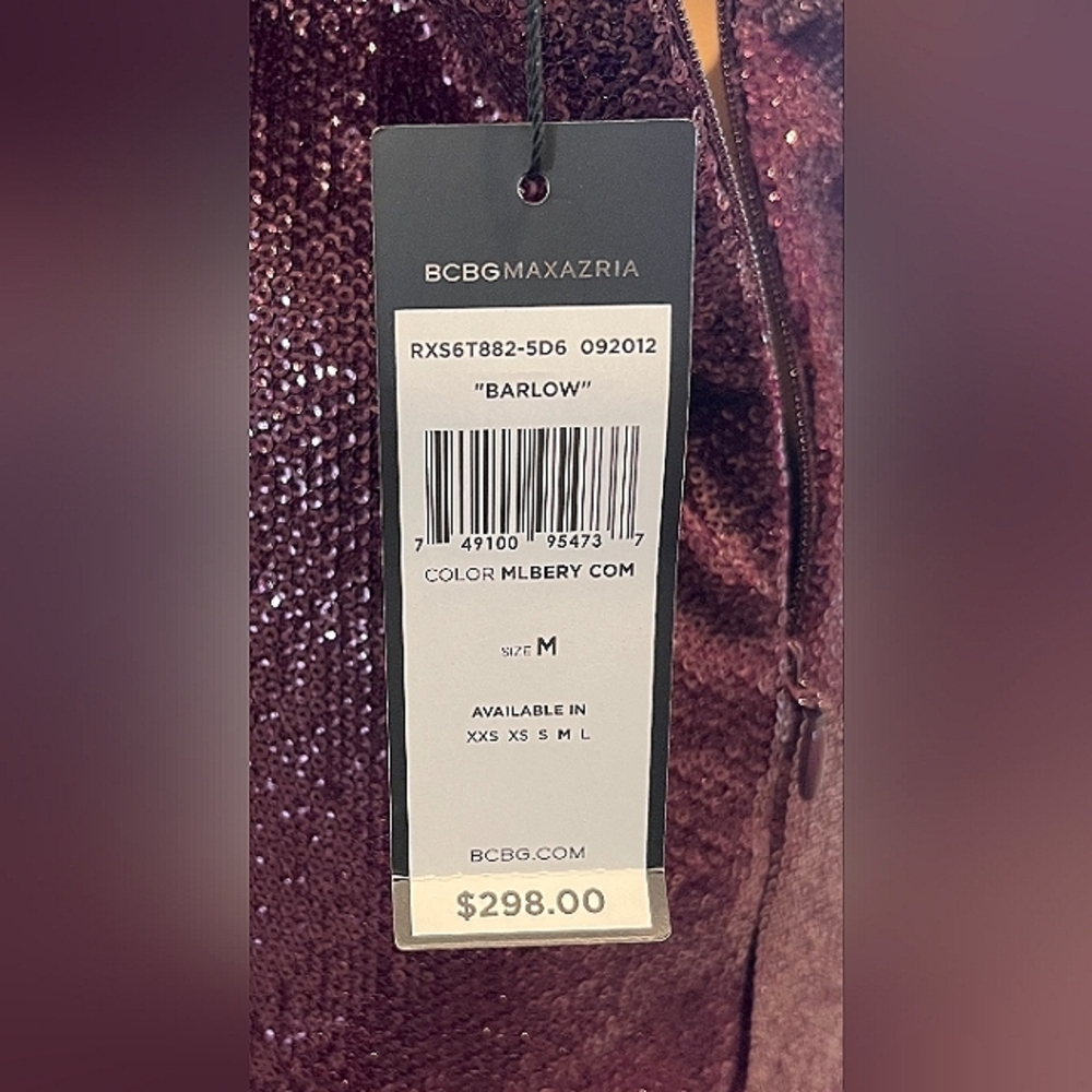 BCBGMaxAzria Gorgeous‎ "Barlow" Mini Dress in Eggplant Sequins  Size Mediu… - Picture 15 of 16